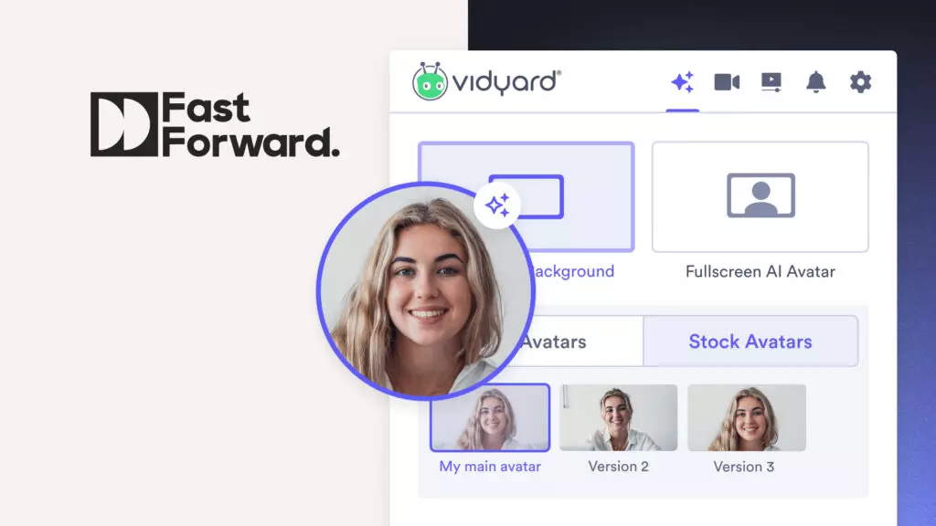 A woman creating an AI avatar with Vidyard