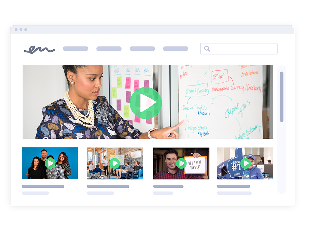 Video hubs that collect all your marketing videos in one place is available with Vidyard’s online video marketing platform